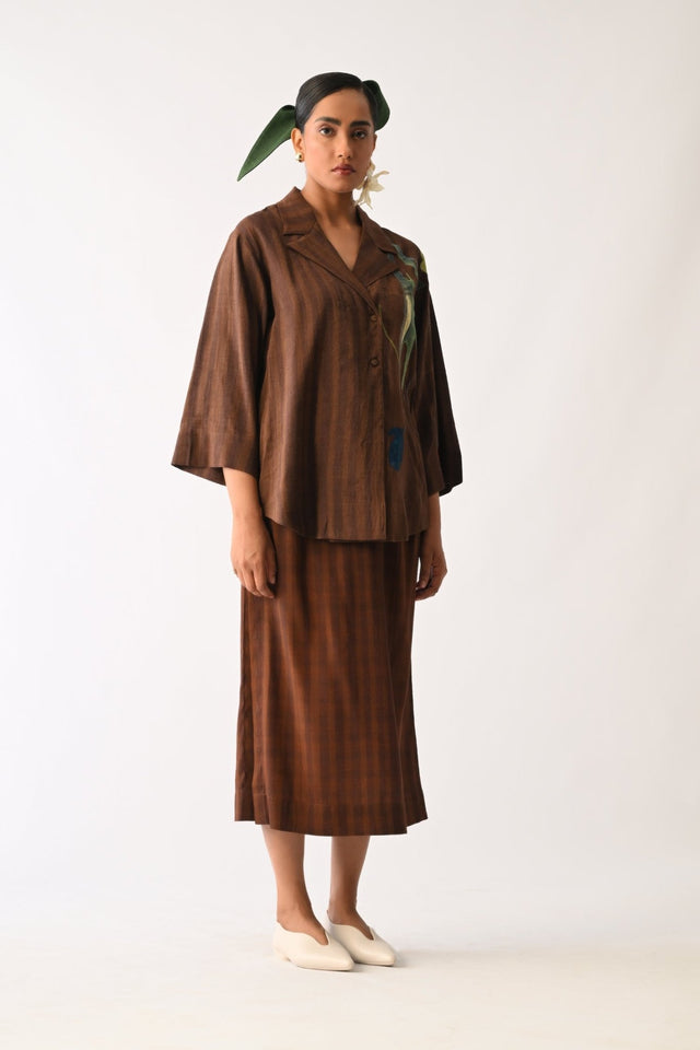 Brown Midi Skirt - Skirt - Mizyana