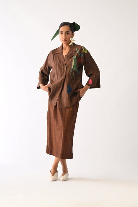 Brown Midi Skirt - Skirt - Mizyana