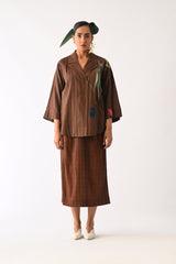 Brown Midi Skirt - Skirt - Mizyana