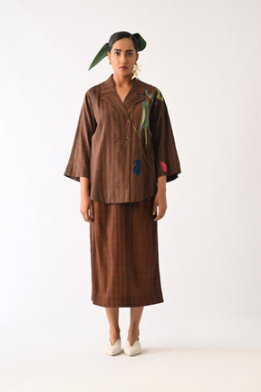 Brown Midi Skirt - Skirt - Mizyana