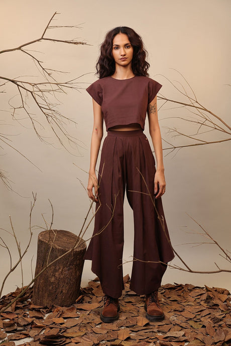 Brown PL Cowl Pants - Trousers - Mizyana