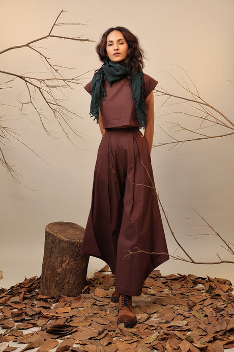 Brown PL Cowl Pants - Trousers - Mizyana