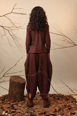 Brown Rib Raglan Co-Ord Set (2 PCS) - Co-ord Set - Mizyana