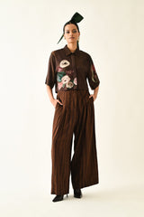 BROWN Stripes PP Pant - Trousers - Mizyana