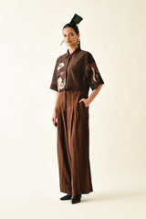 BROWN Stripes PP Pant - Trousers - Mizyana