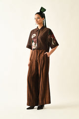 BROWN Stripes PP Pant - Trousers - Mizyana