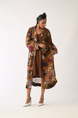 Brown Stripes Slip Dress - Dress - Mizyana
