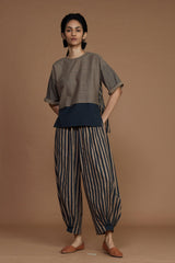 Brown with Charcoal Striped CB Ekin Co-Ord Set - Co-ord Set - Mizyana