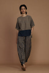 Brown with Charcoal Striped CB Ekin Co-Ord Set - Co-ord Set - Mizyana