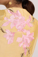 Butter Yellow Mirza - Scalloped Bloom Top + Flap Pants - Two-Piece Set - Mizyana
