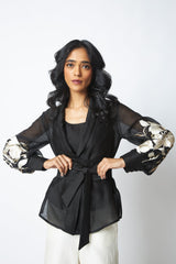 BW Reva - Blazer Wrap Top & Wide-Leg Pant - Two-Piece Set - Mizyana