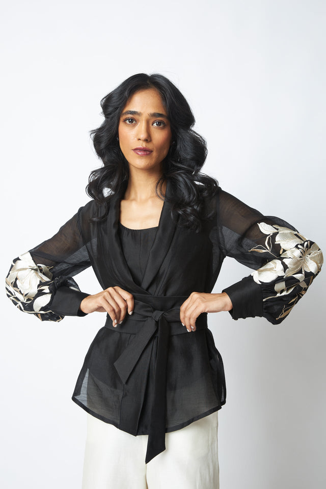 BW Reva - Blazer Wrap Top & Wide-Leg Pant - Two-Piece Set - Mizyana