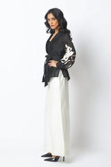 BW Reva - Blazer Wrap Top & Wide-Leg Pant - Two-Piece Set - Mizyana