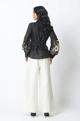 BW Reva - Blazer Wrap Top & Wide-Leg Pant - Two-Piece Set - Mizyana