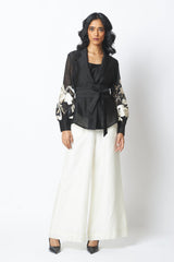 BW Reva - Blazer Wrap Top & Wide-Leg Pant - Two-Piece Set - Mizyana