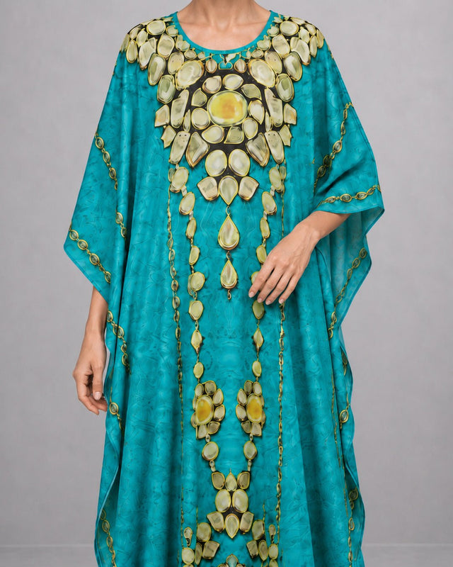 Camellia Floral Print Kaftan - Kaftan - Mizyana