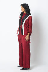 Carla - Sheer Tie-up Jacket & Pants - Two-Piece Set - Mizyana
