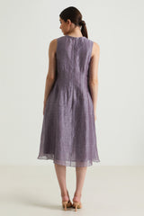 Carnation Embroided Organza Jacket with Plain Silk Chanderi Dress - Dress - Mizyana