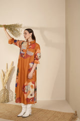 Cascade Dress in Mystic Lagoon Print - Dress - Mizyana