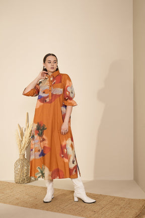 Cascade Dress in Mystic Lagoon Print - Dress - Mizyana