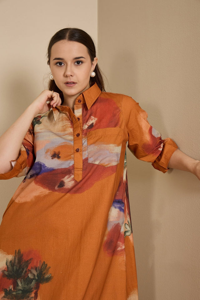 Cascade Dress in Mystic Lagoon Print - Dress - Mizyana