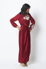 Cathy - One Piece Blouson Drape Skirt - Dress - Mizyana