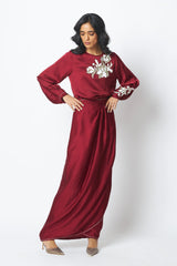 Cathy - One Piece Blouson Drape Skirt - Dress - Mizyana
