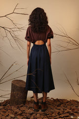 CB Blue & Brown Sphara Dress - Dress - Mizyana