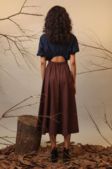 CB Brown & Blue Sphara Dress - Dress - Mizyana