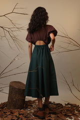 CB Green & Brown Sphara Dress - Dress - Mizyana