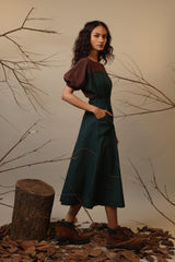 CB Green & Brown Sphara Dress - Dress - Mizyana