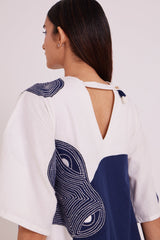 Chandra - Embroidered Full Moon Short Dress - Dress - Mizyana