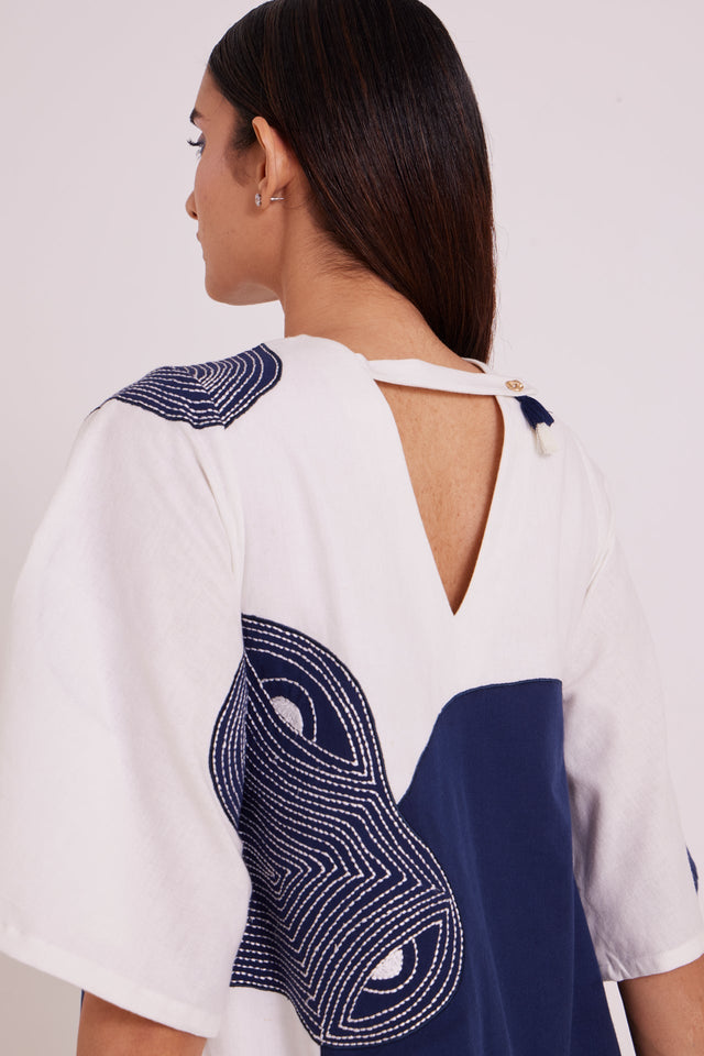 Chandra - Embroidered Full Moon Short Dress - Dress - Mizyana