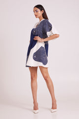 Chandra - Embroidered Full Moon Short Dress - Dress - Mizyana