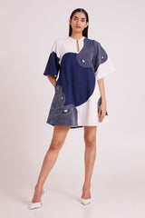 Chandra - Embroidered Full Moon Short Dress - Dress - Mizyana