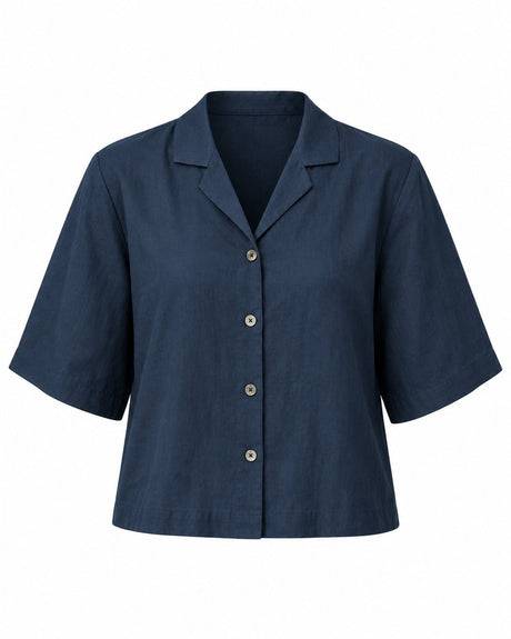 Charcoal Camp Collar Handwoven Silk Shirt - Shirt - Mizyana
