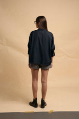 Charcoal Oversized Ret Shirt - Shirt - Mizyana