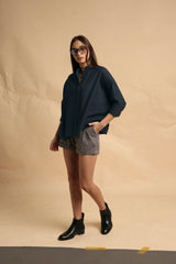 Charcoal Oversized Ret Shirt - Shirt - Mizyana