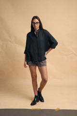 Charcoal Oversized Ret Shirt - Shirt - Mizyana