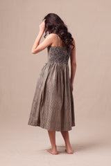 Charcoal Striped Corset Dress - Dress - Mizyana