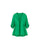 Chatri Hooded Cotton Jacket by MATI in green with drawstring waist and roll tab sleeves, flat front view