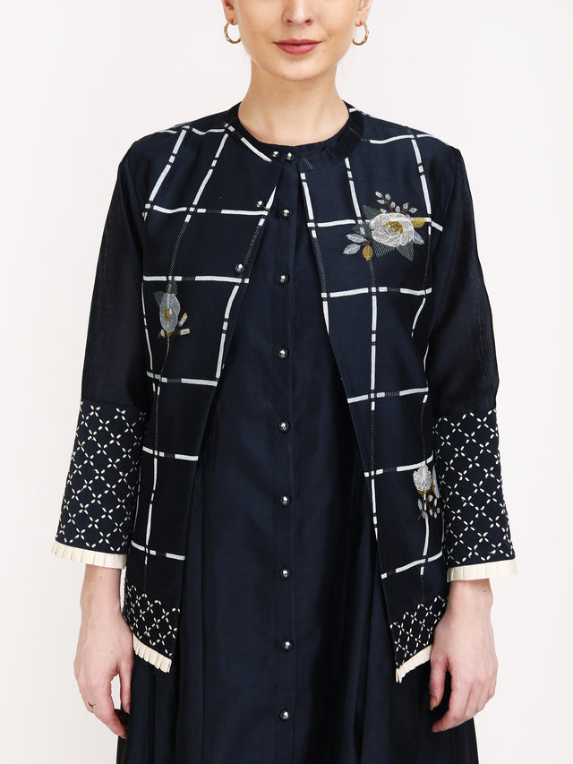 Checks & Roses Short Jacket - Jacket - Mizyana