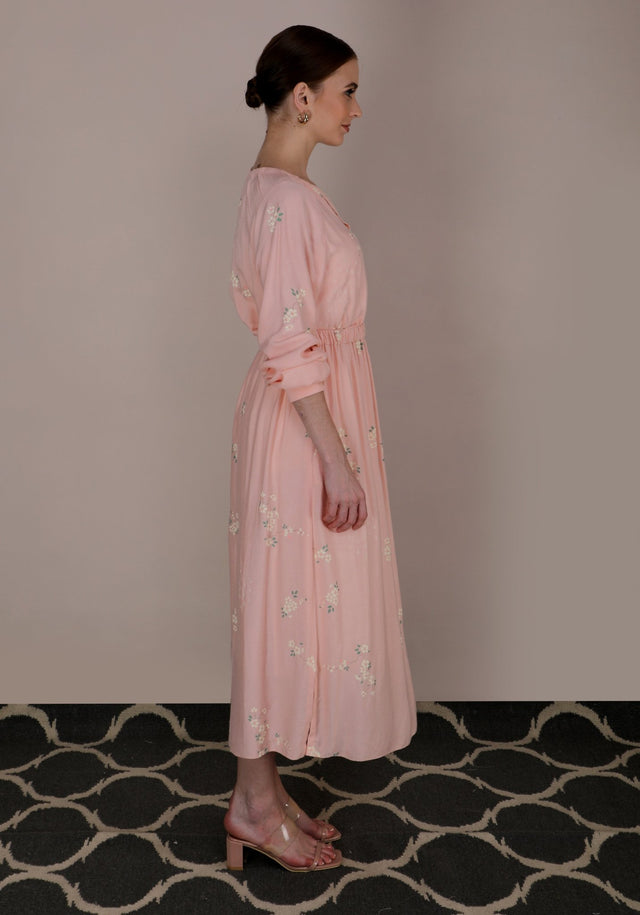 Cherry Blossom Peach Dress - Dress - Mizyana