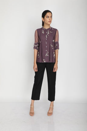 Cherry Blossom Print Top - Shirt - Mizyana