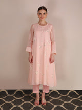 Cherry Blossom Tunic With Stripe Pants - Two-Piece Set - Mizyana