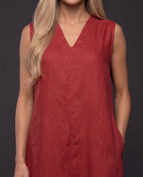 Chili Red Handwoven Mulberry Silk Midi Dress - Dress - Mizyana