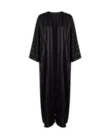 Classic Striped Satin Open Abaya - Abaya - Mizyana