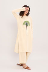 Coco Cream Embroidered Tunic - Shirt - Mizyana