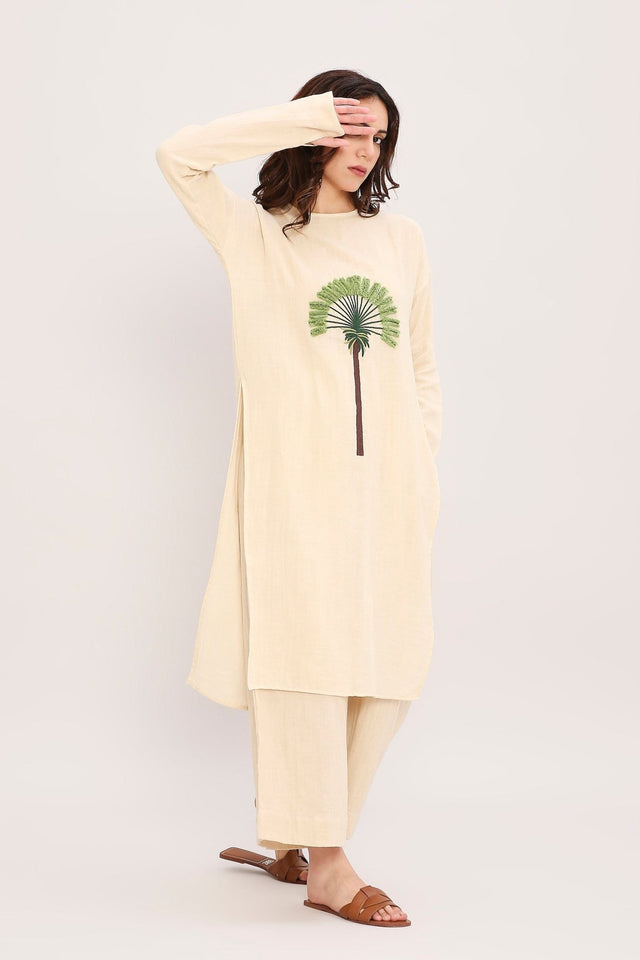 Coco Cream Embroidered Tunic - Shirt - Mizyana