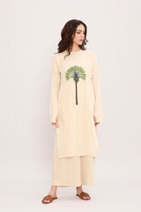 Coco Cream Embroidered Tunic - Shirt - Mizyana